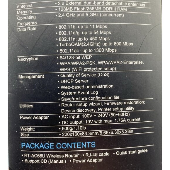 Asus RT-AC68U Dual Band AC1900 Wireless Wi-Fi Gigabit Internet Router With Box - Picture 5 of 13